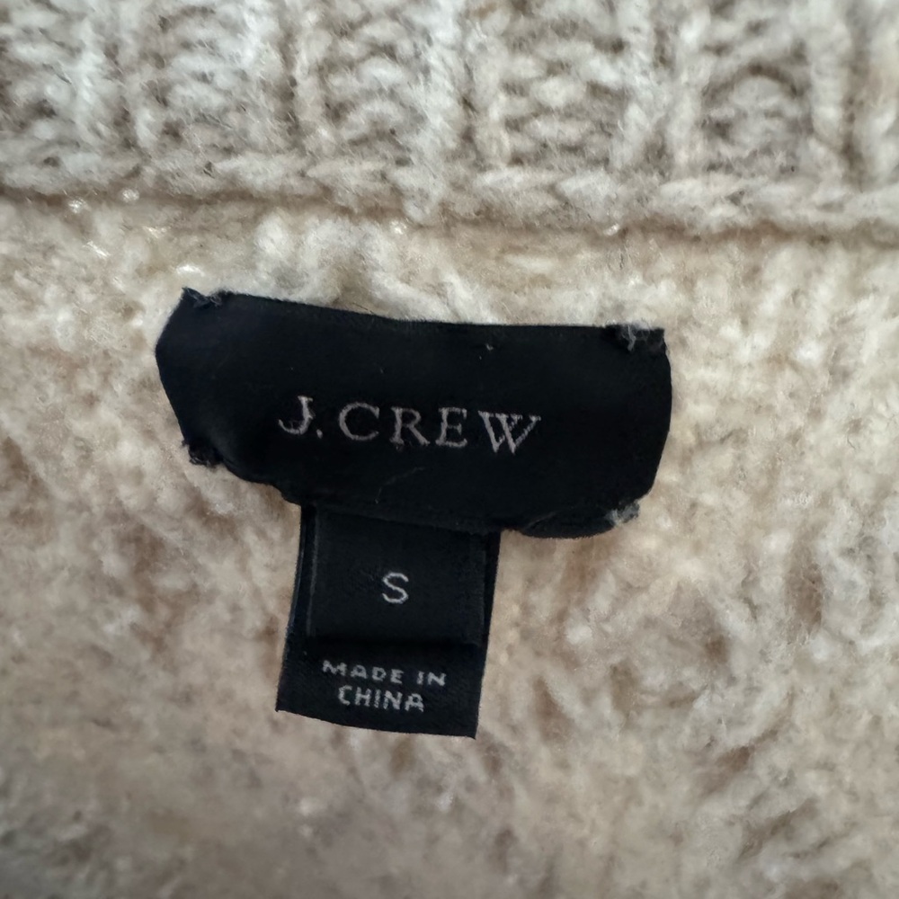 J. Crew Cable Knit Cardigan - Cream - Picture 3 of 5